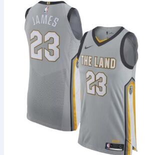 Men Cleveland Cavaliers #23 James Grey city edition nike jersey->cleveland cavaliers->NBA Jersey